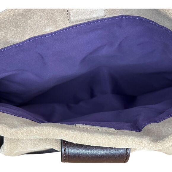 Cole Haan Rare Madelyn Brown Suede Leather Hobo Satchel Shoulder Bag Magnetic - Picture 8 of 10